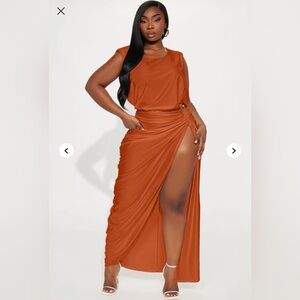 Fashion Nova Orange Maxi Dress